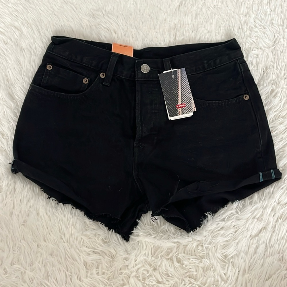 Levis Black Jean Shorts Size 26 NWT